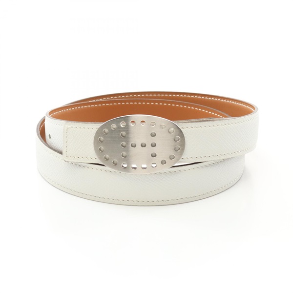 エルメス HERMES ベルト エヴリン ホワイト レザー ベルト レディース 