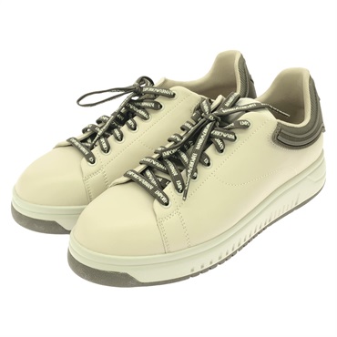 エンポリオ・アルマーニ X4X264 レザー スニーカー グレーベージュ グレーブラウン スニーカー 靴 メンズ