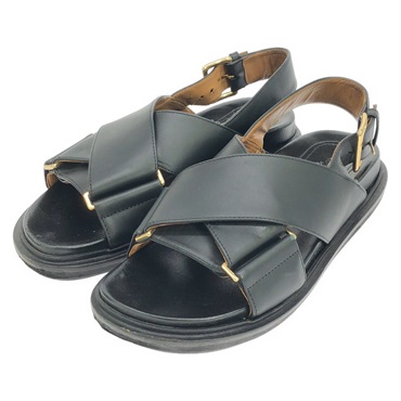 MARNIマルニ サンダル　36 イタリア製　レザー　ブラック　中古 中古・古着通販】MARNI (マルニ) サンダル ブラック サイズ:36
