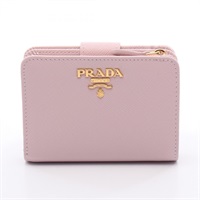 PRADA 新品1ML018 VITELLO MOVE ブラック×レッド PRADA（プラダ） VITELLO MOVE 型押しレザー 2つ折り財布/1ML018