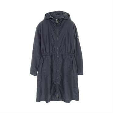 新品同様　PRADA プラダ　特大トライアングルロゴ　フーデッドロングコート 新品同様PRADA プラダ特大トライアングルロゴフーデッドロングコート