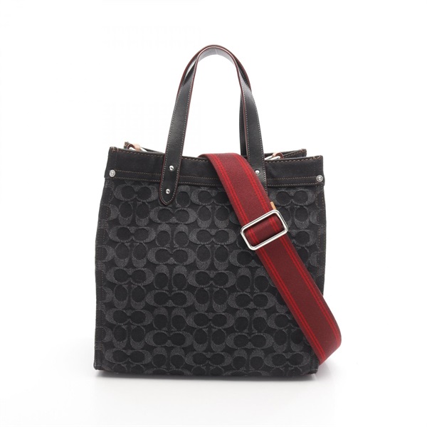 コーチ フィールドトート シグネチャーデニム トートバッグ バッグ レディース CG092