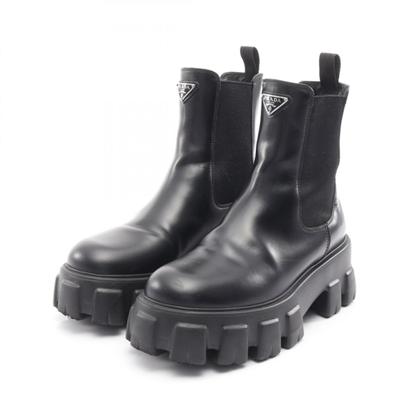 PRADA プラダ モノリス ブラッシュドレザー チェルシーブーツ プラダ モノリス ブラッシュドレザー チェルシーブーツ(X248G042