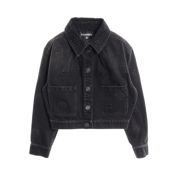 シャネル(CHANEL)シャネル ココマーク カメリア デニムジャケット 衣料
