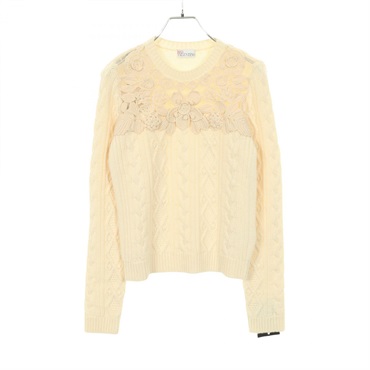 レッドヴァレンティノ レース切替 ケーブルセーター ニット 衣料品 トップス レディース