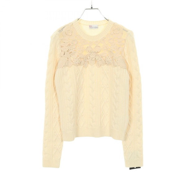 レッドヴァレンティノ レース切替 ケーブルセーター ニット 衣料品 トップス レディース