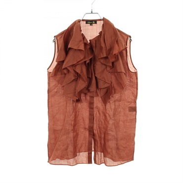 ドゥロワー 23SS ローンラッフル ノースリーブ フリル ブラウス 衣料品 トップス レディース 6521-299-1090