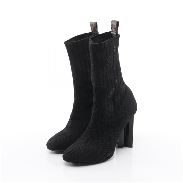 ルイ・ヴィトン シルエットライン フラワーヒール モノグラム ブーツ 靴 レディース