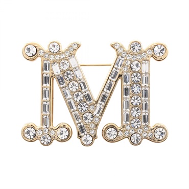 マックスマーラ バス クリスタル  ブローチ アクセサリー レディース