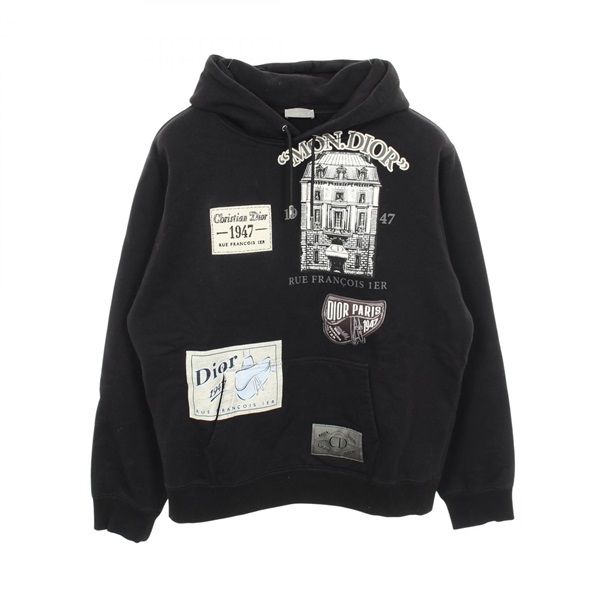 ディオール アーカイブパッチ 裏起毛 パーカー 衣料品 トップス メンズ