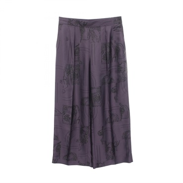 エルメス EN DESORDRE FINESSE ツイルレーヌ パンツ パープル パンツ 衣料品  ボトムス レディース 4H0444DL