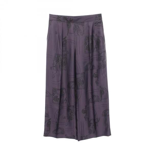 エルメス EN DESORDRE FINESSE ツイルレーヌ パンツ パープル パンツ 衣料品  ボトムス レディース 4H0444DL