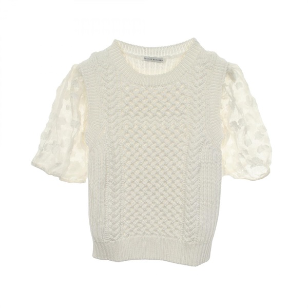 セシリーバンセン FAYE TOP レース切替 半袖 ニット 衣料品 トップス レディース