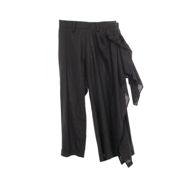 Yohji Yamamoto ヨウジヤマモト 変形パンツ ガウチョ ブラック ヨウジヤマモト(Yohji Yamamoto)ヨウジヤマモト WIDE LEG PANTS WITH