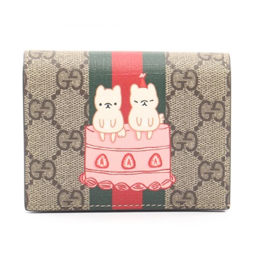 グッチ GUCCI × Pikarar GGスプリーム 二つ折り財布 財布 レディース 736784