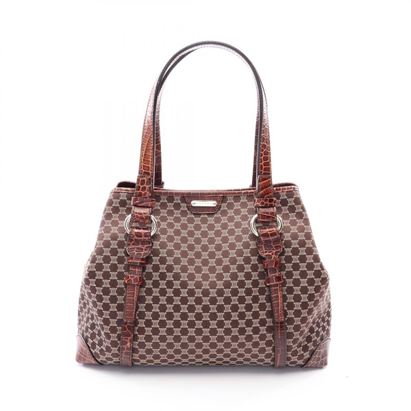 セリーヌ CELINE マカダム クロコ型押し トートバッグ ブラウン系 セリーヌ(CELINE)セリーヌ マカダム クロコ型押し トートバッグ バッグ