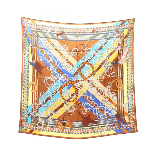 エルメス(HERMES)エルメス カレ90 BRIDES ET GRIS GRIS スカーフ 衣料