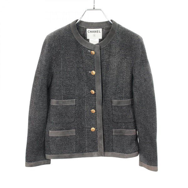 シャネル ココマークボタン ノーカラージャケット 衣料品 アウター レディース P19120V09953