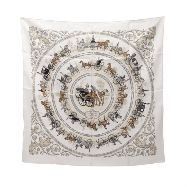 エルメス カレ90 LA PROMENADE DE LONGCHAMPS スカーフ 衣料品 レディース