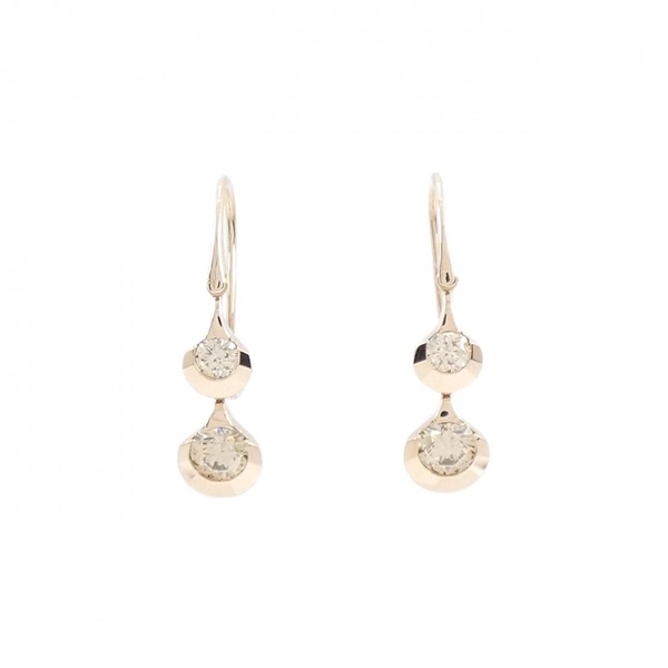 カシケイ ミル ピアス 0.40CT K18WG パヴェ ダイヤモンド リング 0.40