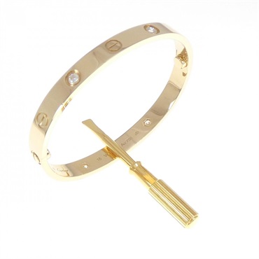 カルティエCartierラブダイヤ 4Pセラミックコードブレスレット750 PG カルティエCartierラブダイヤ 4Pセラミックコードブレスレット