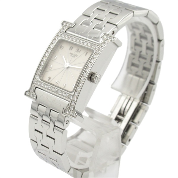 エルメス(HERMES)エルメス Hウォッチ ダイヤベゼル 腕時計 時計