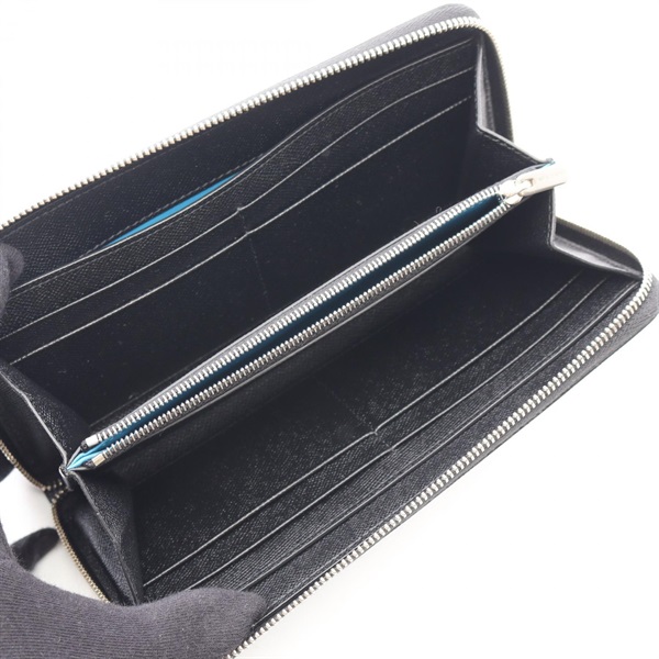まページ ブラック カーフレザー ブルガリ・ブルガリ マン ジップウォレット
