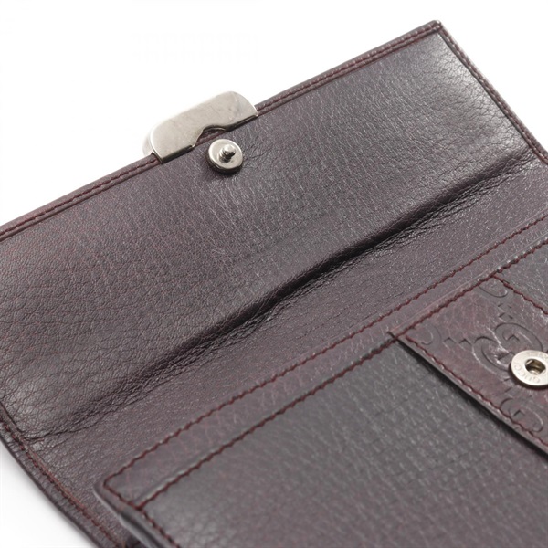 グッチ GUCCI 長財布 二つ折り財布 レザー マイクログッチシマレザー ブラック シャンパンゴールド金具 マイクログッチシマ ロングウォレット ダブルG ゴールド 233028 【箱】【中古】 GUCCI - グッチ GUCCI 長財布 二つ折り財布 レザー マイクログッチシマ