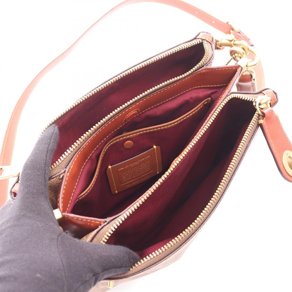 COACH コーチ/ダブルジップショルダーバッグ/C0696/C22**/コーチ/ABランク/09【中古】 コーチ(COACH)コーチ シグネチャー ダブルジップ ワンショルダーバッグ