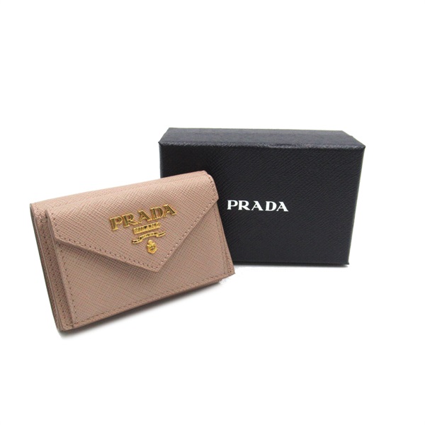 希少 美品 PRADA 三つ折り財布 1MH021 オフホワイト おもしろかっ 