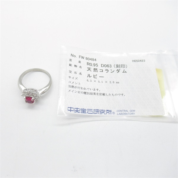 750ルビーダイヤモンドリング R0.68 D0.35 縛っ 3.4g #11 