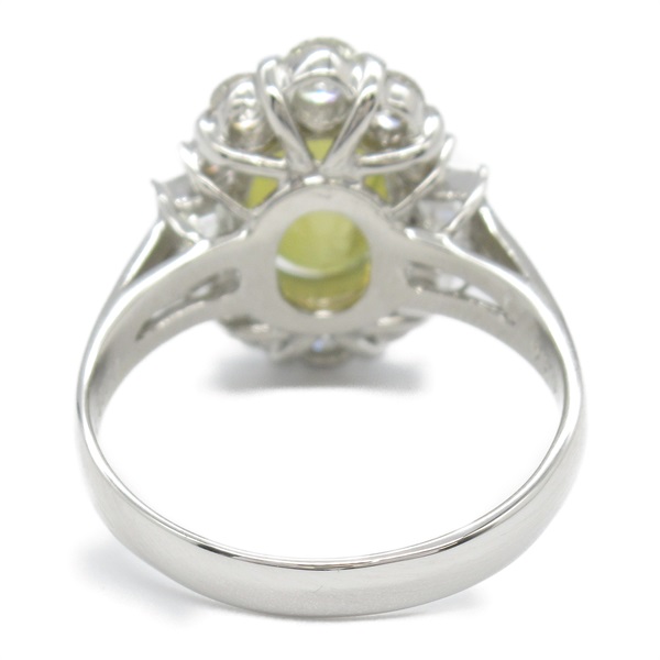 指輪　K14ホワイトゴールド　キャッツアイ ネコちゃんリング クリソベリルキャッツアイ・ ホワイトゴールド