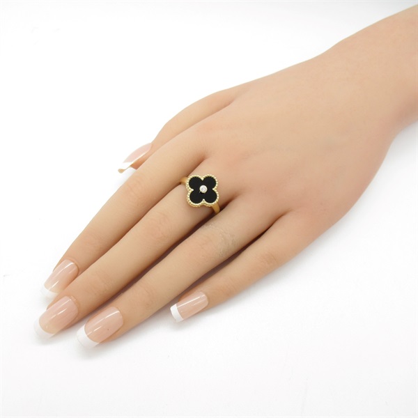 mimi　美品　アルハンブラ オニキス　リング　指輪　45号 ヴァンクリーフ＆アーペル(Van Cleef & Arpels)ヴァンクリーフ