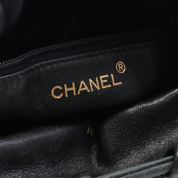 超美品 CHANEL シャネル 編み込み レザー ショルダー バッグ 黒 シャネル(CHANEL)シャネル 編み込み ショルダーバッグ バッグ