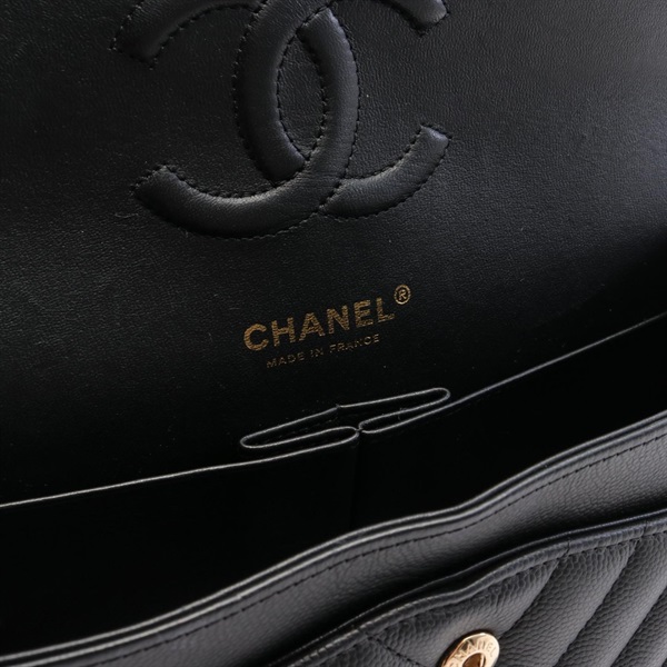 シャネル(CHANEL)シャネル シェブロン Vステッチ Wフラップ ショルダー