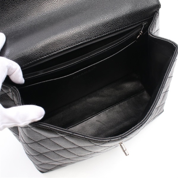 シャネル CHANEL ハンドバッグ A12397 マトラッセ キャビアスキン 黒 ゴールド金具 5番台 美品 バッグ シャネル CHANEL マトラッセ トップ ハンドルバッグ A12397 7番台