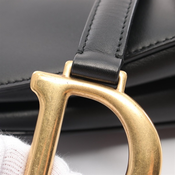 ディオール CDバックル クロコ型押し ブラック レザー レディース Dior  