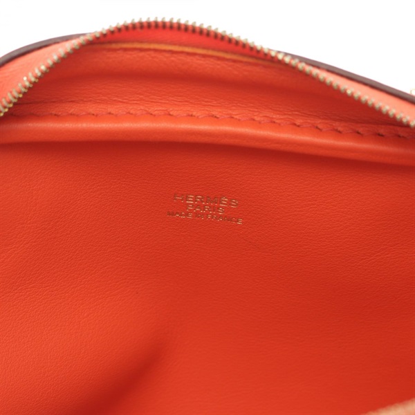 【新品未使用・極美品】HERMESミニプリュム オレンジ ライオンチャーム付き エルメス)サック・オランジュ オレンジショッパー型チャーム (HERMES