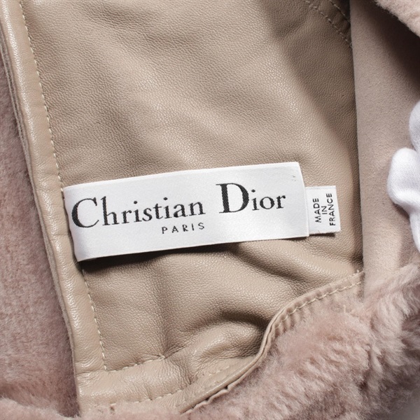 Dior - ディオール Dior ライダースジャケット 衣料品 アウター ムートン レディース ピンク系 3A25254A5800 【中古】 ディオール(Dior)ディオール ライダースジャケット 衣料品 アウター