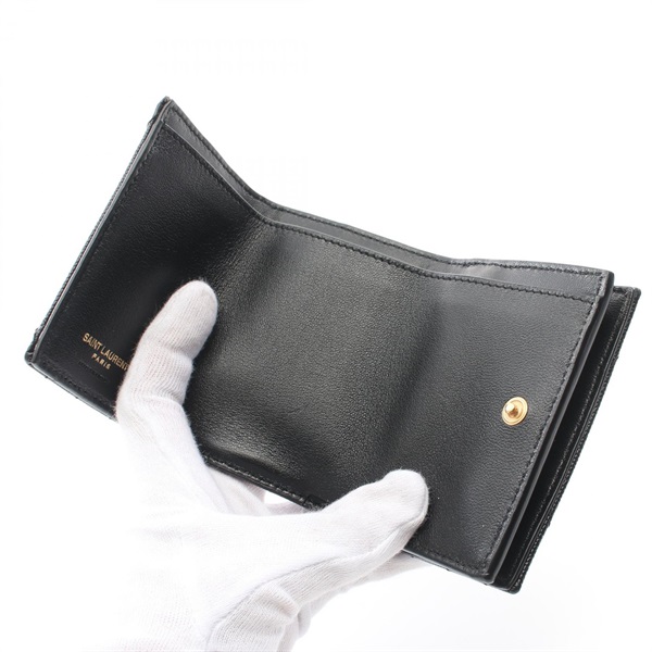 SAINT LAURENTYSL サンローラン モノグラム オリガミ 二つ折り サンローラン 二つ折り財布 メンズ ブラック SAINT LAURENT PARIS