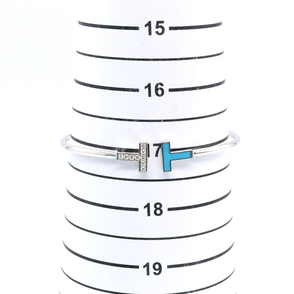 Tiffany Tワイヤー　ダイヤモンド　ターコイズ　ブレスレット　750 ティファニー Tワイヤー ダイヤ ターコイズ ブレスレット 750(WG) 8.6g