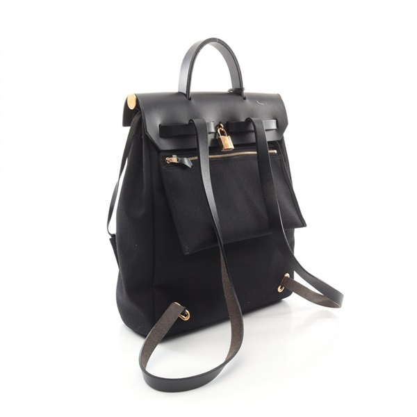 エルメス エールリュック 黒 美品 エルメス/リュックサック/エールバッグアド/黒/トワルオフィシエ