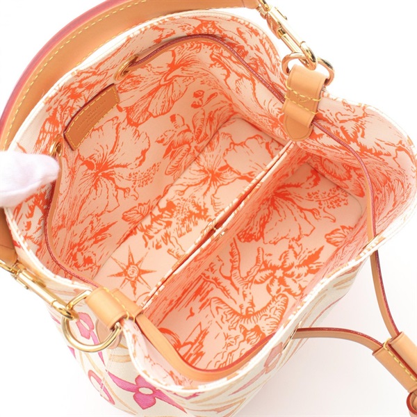 LOUIS VUITTON ルイヴィトン モノグラム タイル LVバイ ザプール ネオノエBB 2WAyバッグ ハンドバッグ ショルダーバッグ ホワイト×オレンジ レザー×PVC M25315 ゴールド金具 LOUIS VUITTON - ルイヴィトン ハンドバッグ モノグラム・タイル/バイ