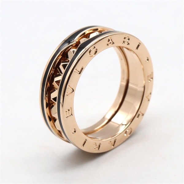 BVLGARI セラミック 三連リング　【配送可】 B-zero1 リング セラミック 3バンド リング 指輪 K18PG（ピンク