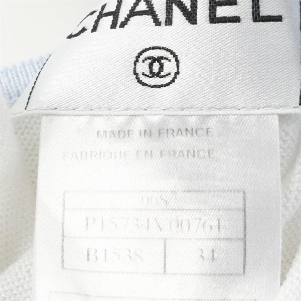 シャネル CHANEL ココマーク ニット 衣料品 トップス コットン レディース ホワイト系 【中古】 CHANEL - シャネル CHANEL ココマーク ニット 衣料品 トップス