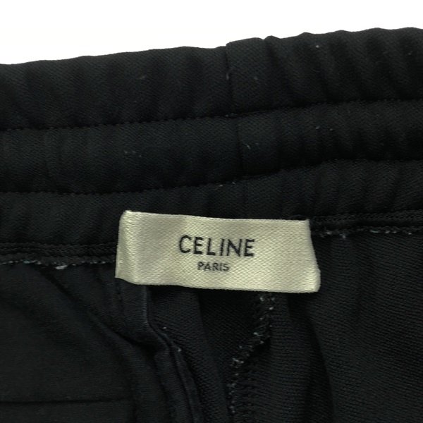 セリーヌ(CELINE)セリーヌ トラックパンツ 黒×白 ナイロン パンツ 衣料