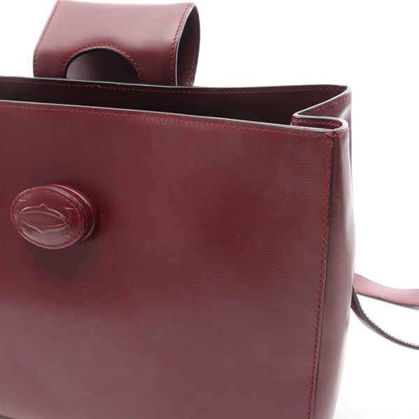 美品　カルティエ　ショルダーバッグ　バーガンディ　ギャランティカード付属 美品 カルティエ ショルダーバッグ バーガンディ ギャランティカード