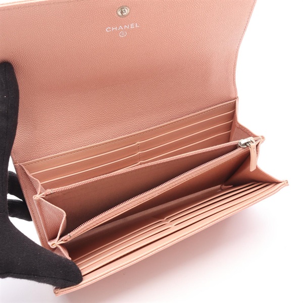 【激レア】CHANEL 長財布　シェブロン　スタッズ　ティールカラー　Vステッチ 激レア】CHANEL 長財布 シェブロン スタッズ ティールカラー V