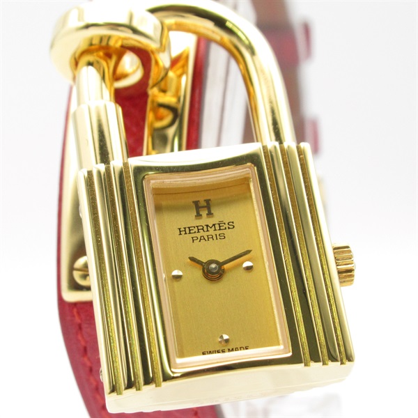 HERMES エルメス ケリーウォッチ 時計 KE1.201 腕時計
 GP GP/本革 GP ブラック クオーツ レディース【中古】 ジェムラインジャパン - 公式サイト - / エルメス ケリーウォッチ KE1