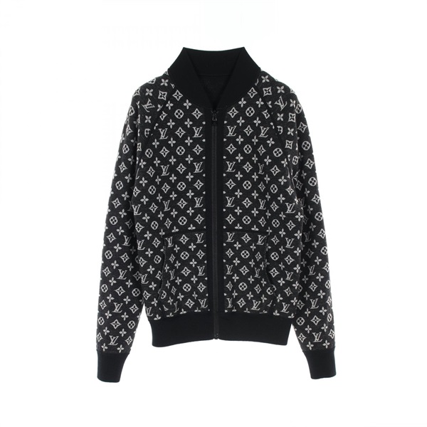 新品タグ付　LOUIS VUITTON　ブルゾン　モノグラム　ロゴワッペン　黒 ルイ・ヴィトン(LOUIS VUITTON)ルイ・ヴィトン モノグラム